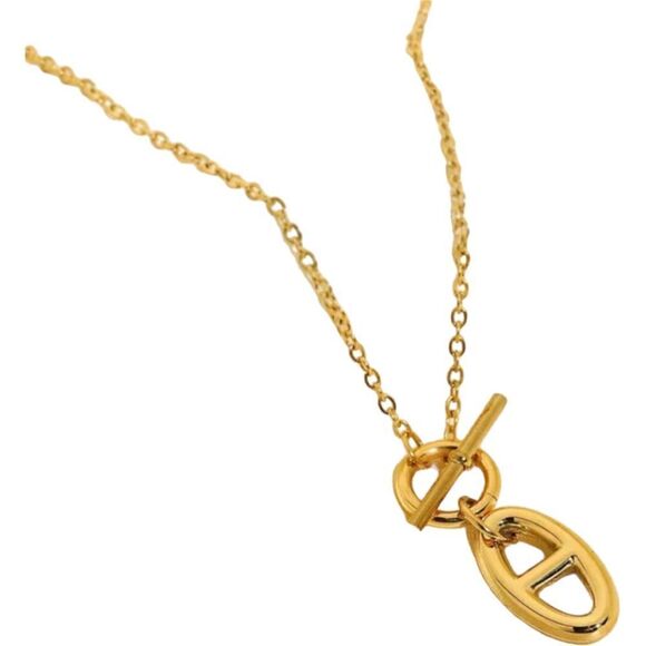 Designer 18K Gold Plated Coffee Bean Necklace - Picture 10 of 15